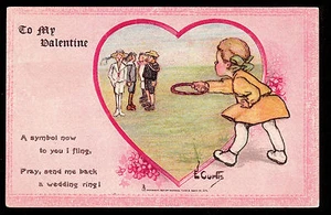 1907 Tuck Künstler signiert Curtis Schaltjahr Valentinstag Postkarte - Bild 1 von 2
