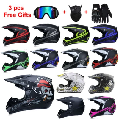 Off Road Motocross Helmet Extreme Sport ATV Dirt Bike Motorcycle Helmet+3Pc Gift - Image 1 of 4