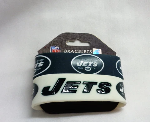 NFL New York Jets 2 Pack Bracelet Wrist Bands Set Rubber PVC Type FREESHIP Cover