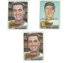 1965 TOPPS AUTOGRAPHED SIGNED AUTO CARD -Houston Astros Cards ASPROMONTE & WHITE