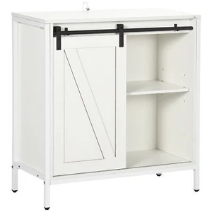 Kitchen Buffet Sideboard Bar Cabinet with Adjustable Shelf Sliding Barn Door - Picture 1 of 9