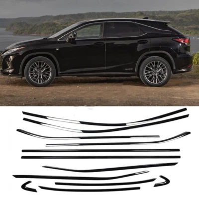 Bright Steel Black Window Frame Strip Cover Trim For LEXUS RX350 RX450H 2016-22 Foto 1 de 4