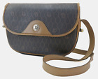 Auth CHRISTIAN DIOR Black PVC Trotter Canvas and Leather Crossbody Bag #53653