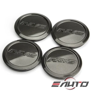 4x Rays Diamond Black / Dark Gunmetal Center Cap ZE40 TE37 Saga Ultra CE28N RE30 - Picture 1 of 6