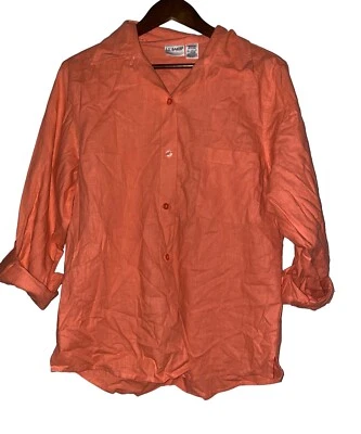 Top Liz Baker mezcla de lino manga enrollable playa vacaciones mujeres M verano viaje Foto 1 de 4