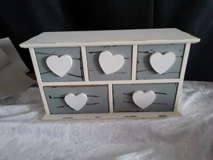 Tischkommode/neu/Shabby-Style/auf alt getrimmt/Cremeweiß/grau/neu - Bild 1 von 7