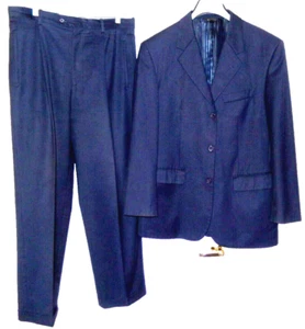 Mario Rossi Luxury Rayon Blend Italian Design Suit-40R, navy blue - Picture 1 of 24
