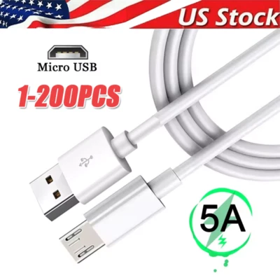 LOTE de cable de carga rápida micro USB de 3/6 pies para cargador de teléfono Samsung Android Foto 1 de 4