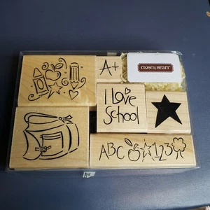Close to My Heart I Love School S679 Lot of 6 Rubber Stamps - Picture 1 of 10