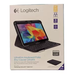 New Logitech Ultrathin Keyboard Folio for Samsung Galaxy Tab 4 10.1 Open Box Z - Picture 1 of 6