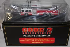 CODE 3 COLLECTIBLES Kansas City Fire Dept Emergency One Platform Ladder Truck 15 - Picture 1 of 3