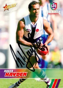 ✺Signed✺ 2008 FREMANTLE DOCKERS AFL Card ROGER HAYDEN - Bild 1 von 2