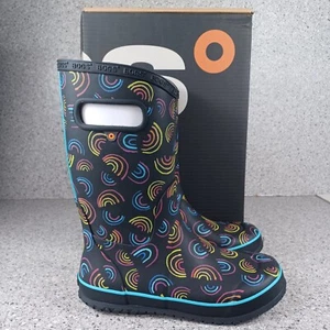 BOGS Kids' Black Rainbow Pattern Rain Boots Size 6 Shoes Brand New - Picture 1 of 8