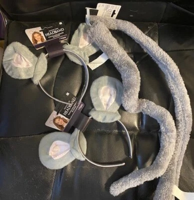 Мышь уши и хвост лот из 2 серый Хэллоуин костюм аксессуар Бесплатная доставка 2 дня - Изображение 1 из 4