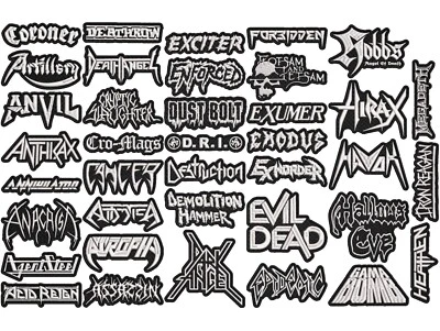 Thrash Metal full EMBROIDERY shaped 10pcs/Lot Random Mix Sew-On Patches - Image 1 of 3