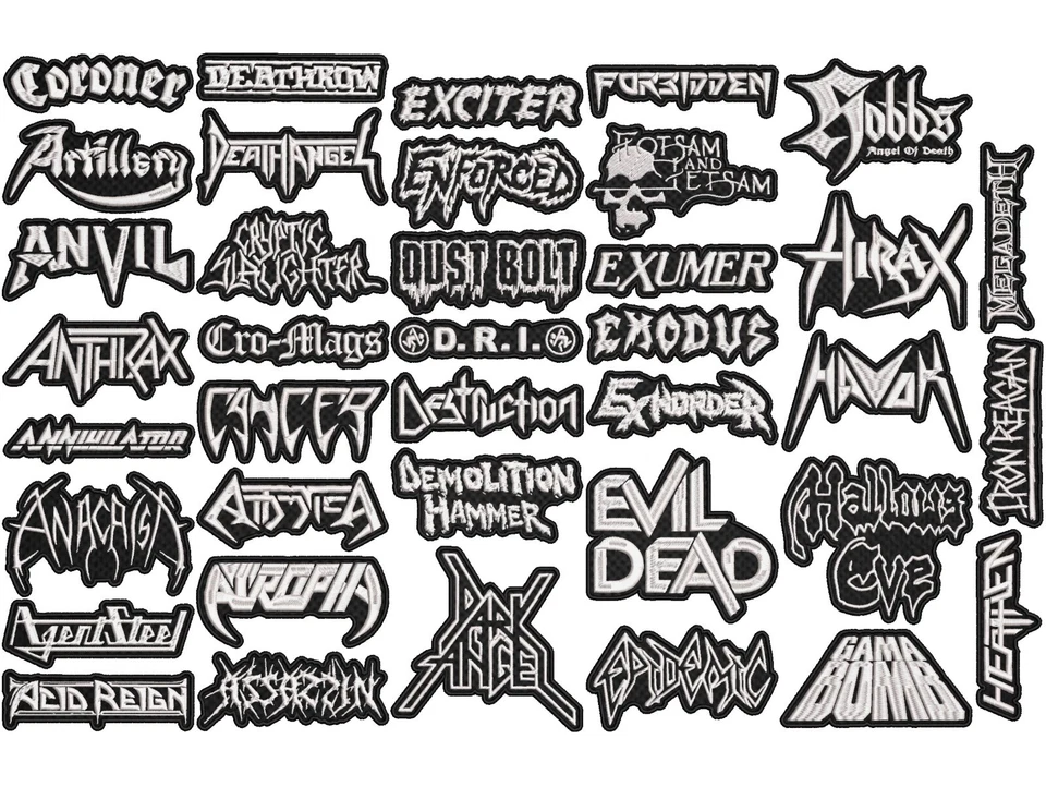 Thrash Metal full EMBROIDERY shaped 10pcs/Lot Random Mix Sew-On Patches - Image 1 of 3