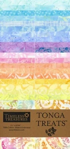 Timeless Treasures Tonga Treats ~ PASTEL ~ (40) 2.5" Batik Fabric Strips - Picture 1 of 2