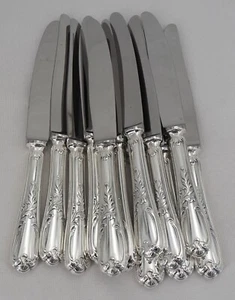 Ercuis Dubarry, du Barry, 12 couteaux entremets, dessert, fromage, métal argenté - Imagen 1 de 8