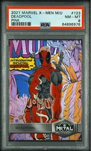 Deadpool 2021 UD Marvel X-Men Metal Universe #123 - PINK PMG #'d 25/75 - PSA 8 - Picture 1 of 4