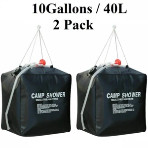 10Gallon Camping Shower Bag Solar Heating With On/Off Shower Head Outdoor Hiking - Picture 1 of 13