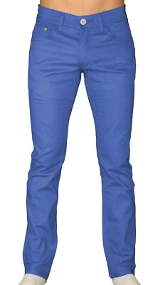 Mens Slim FIT Stretch Chino Trousers Casual Flat Front Flex Classic Full Pants - Image 1 of 4