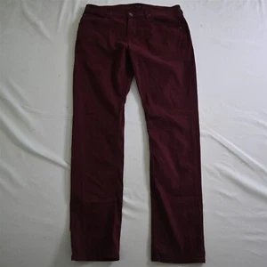 Hudson 34x34 Blake Slim Straight Dark Red Brushed Stretch Denim Mens Jeans - Picture 1 of 9