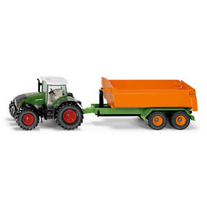 SIKU Spielzeug Fendt mit Hakenliftfahrgestell + Mulde Traktor mit Anhänger 1989