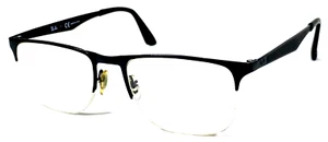 RAY-BAN RB6362 2509 Black Polish Half Rimless 53-19-145 Eyeglasses Frame - Picture 1 of 11