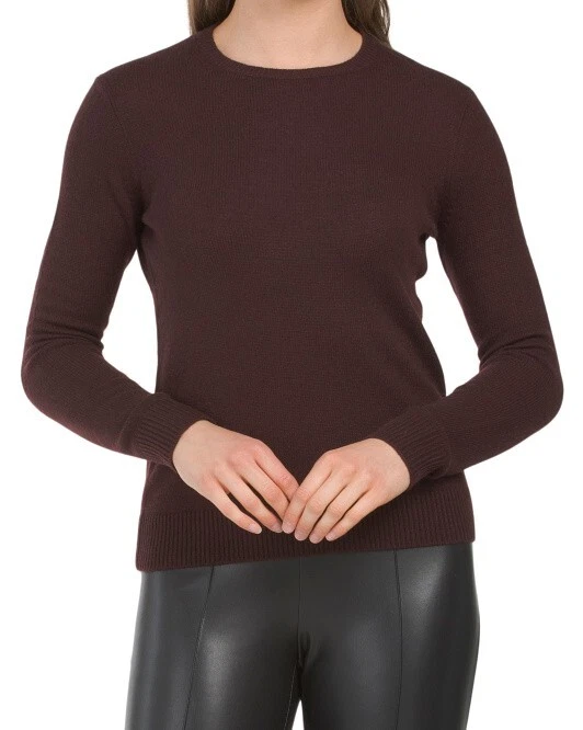 Theory Italian Cashmere Sweater Burgundy Merlot XS