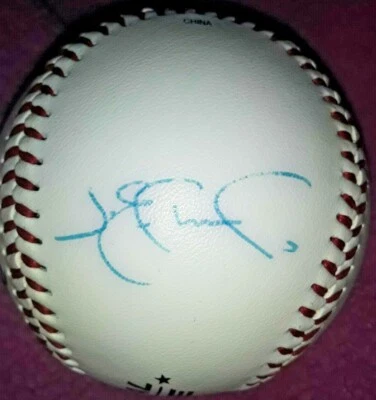 JIM EDMONDS ANAHEIM ANGELS STAR SIGNED AUTOGRAPH RAWLINGS CHINA BASEBALL RARE - Image 1 of 4