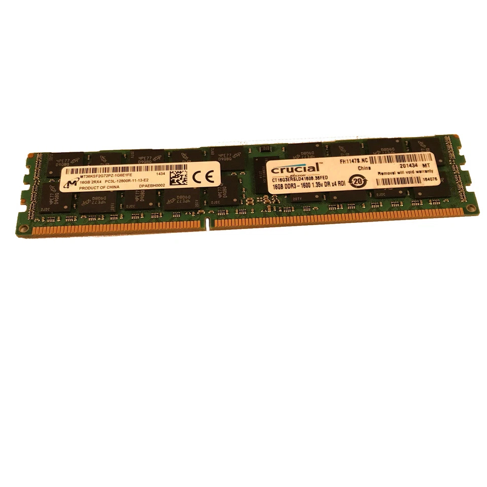 Crucial CT16G3ERSLD4160B 16GB Reg Dell PowerEdge R920 T320 T410 T420 T610 T620 - Image 1 of 1