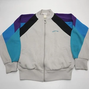 Vintage Adidas Colorblock Jacke Sweatshirt Gr. Medium Full Zip grau hat Flecken - Bild 1 von 13