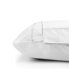 Linenwalas 100% Cotton Percale Pillowcases King Size Pillow Case Set of 2 Cri...