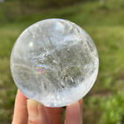 460g Top Natural White Quartz Sphere Hand Carved Crystal Ball Healing .X2930