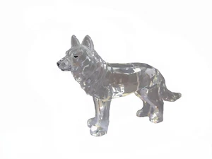 Wolf Standing 92035 Figurine Crystal Cut Acrylic Clear 4" L - Picture 1 of 2