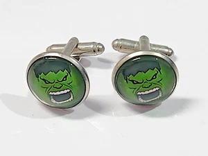 CUFFLINKS SILVER HULK NOVELTY/super hero/Cool/Stylish/ Rare find HULK /UK/S - Picture 1 of 5