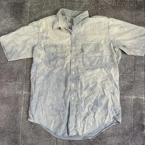 Men's Vintage 90's Roebucks USA Light Blue White Button Up Western Shirt Sz L - Picture 1 of 5