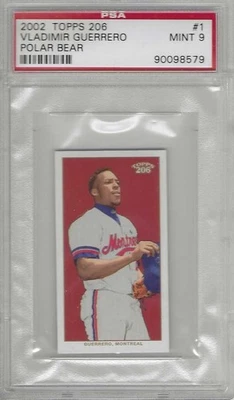 2002 Topps 206 Vladimir Guerrero #1 Mini Polar Bear Back PSA MINT 9 - Rare 1/1 - Image 1 of 2