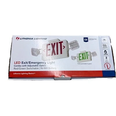 Lithonia Lighting LED Exit/Emergency Light Combo w/ Adjustable Optics Contractor - Image 1 of 3