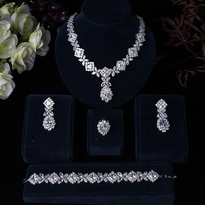 Swarovski zirconia bride wedding bracelet. Necklace and ring set adjustable ring - Picture 1 of 3