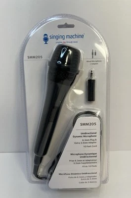 The Singing Machine SMM205 Undirectional Dynamic Professional Microphone New - Image 1 of 3