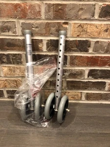 Bariatric Walker Replacement Wheels 5 Inch Dual Fixed Support Up to 300lbs - Picture 1 of 8