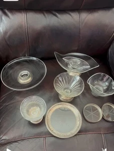 Konvolut 8 Vintage Sterling Silber & Glas Geschirr - Bild 1 von 22