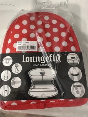 ⭐️⭐️ NUEVO Loungefly Lunares Mini Mochila Bolso Organizador Inserto Rojo y Blanco Foto 1 de 3