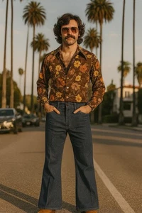 Pantalones de mezclilla Levis acampanados azul para hombre talla W38 L30 lavado medio 5 bolsillos - Imagen 1 de 8