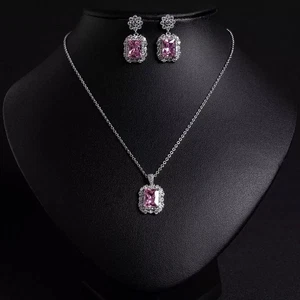 Mujer Circonita Collar Y Pendientes Regalo Para Su Cumpleaños Regalo - Imagen 1 de 4