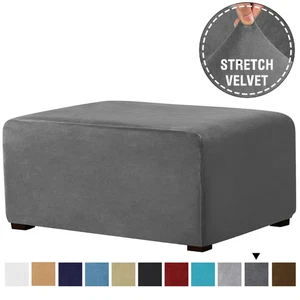 4 Szie Real Velvet Rectangle Folding Storage Covers Removable Footstool Protect - Picture 1 of 39