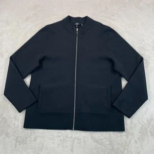 Theory Detroe Empire Jacket Men 2XL Black Merino Wool Full Zip Pockets NWOT $695 - Picture 1 of 9