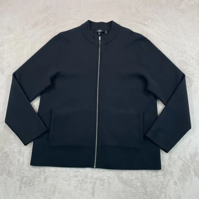 Theory Detroe Empire Jacket Men 2XL Black Merino Wool Full Zip Pockets NWOT $695 - Image 1 of 4