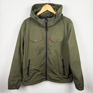 Levis Military Fatigue Green Cotton Jacket Zipper Snap Closure Mens Size L - Picture 1 of 4